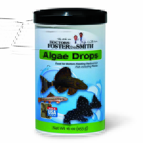 Drs. Foster & Smith Algae Drops® Food for Bottom-Feeding Herbivorous Fish including Plecos Drs. Foster & Smith Algae Drops® Food for Bottom-Feeding Herbivorous Fish including Plecos
